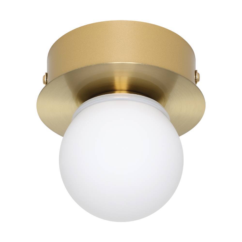 Mosiano Ø11 Gold badezimmerlampe Von Eglo - Die kompakte Größe und das zeitlose Design machen die Lampe zu einer vielseitigen Wahl, die sich problemlos in verschiedene Inneneinrichtungen einfügt.