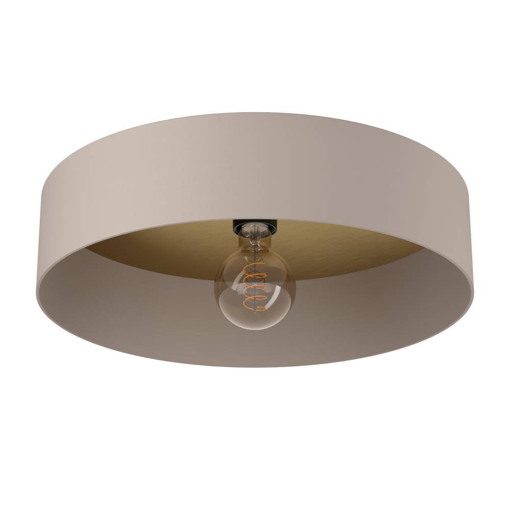 Duaia Ø42 Taupe deckenleuchte Von Eglo - eleganter Eindruck und die goldfarbene Innenseite reflektiert das Licht auf sanfte und warme Weise.