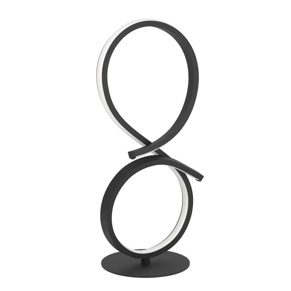 Serpins 40cm Schwarz tischlampe Von Eglo - Durch die integrierte LED-Beleuchtung verbreitet die Lampe ein sanftes und angenehmes Licht, perfekt um im Wohnzimmer oder auf dem Balkon eine stimmungsvolle Atmosph&auml;re zu schaffen.