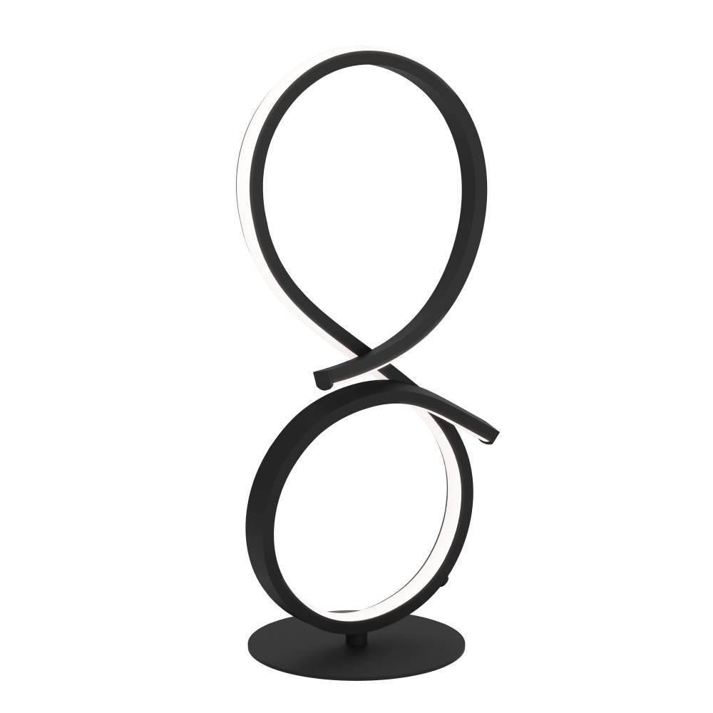 Serpins 40cm Schwarz tischlampe Von Eglo - Durch die integrierte LED-Beleuchtung verbreitet die Lampe ein sanftes und angenehmes Licht, perfekt um im Wohnzimmer oder auf dem Balkon eine stimmungsvolle Atmosph&auml;re zu schaffen.