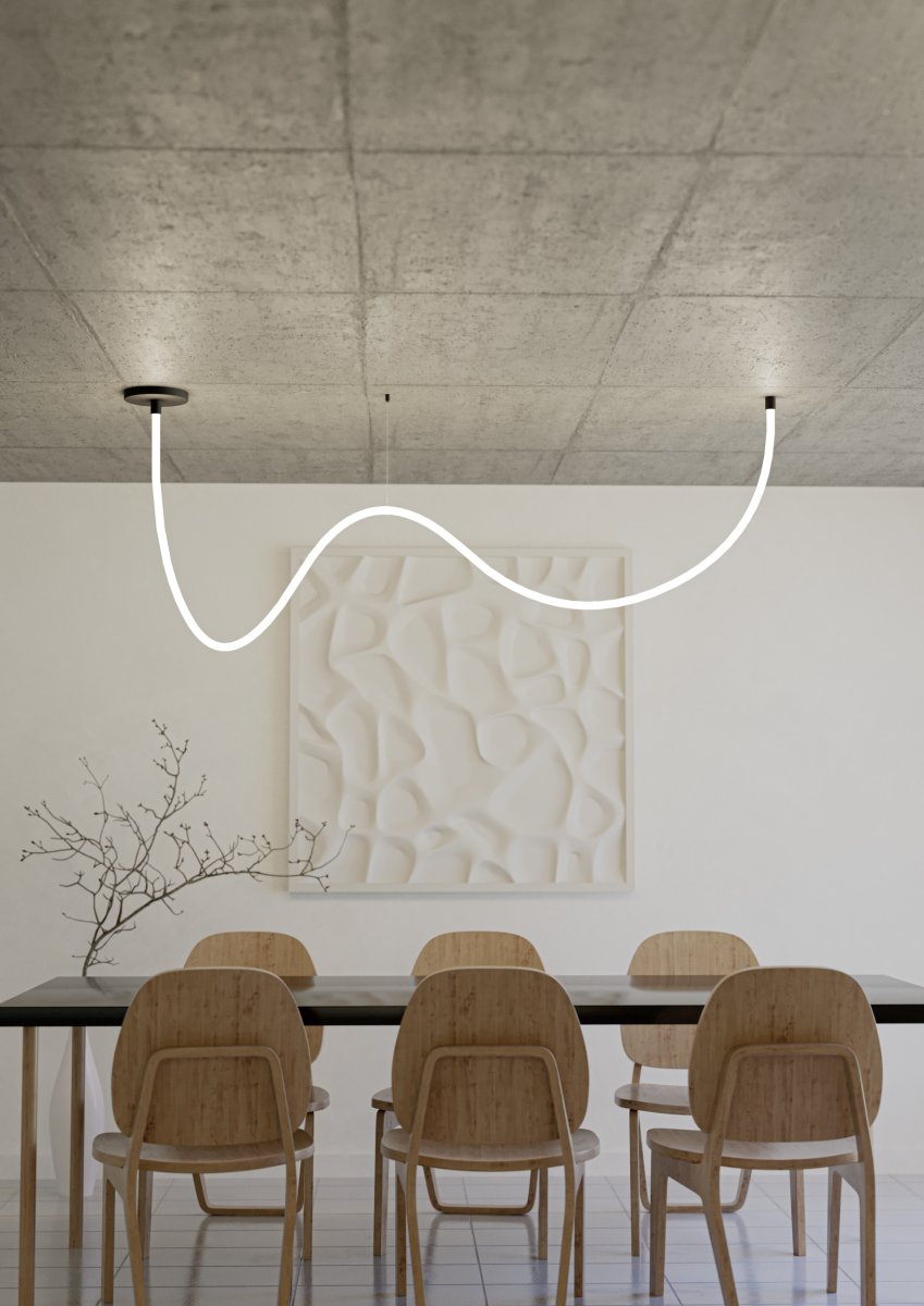 Glow 300cm Schwarz hängelampe Von Eglo - Dadurch eignet sich Glow perfekt für Dachschrägen, Treppenhäuser, Flure oder andere Räume, in denen Sie eine individuelle Lichtinstallation gestalten möchten.