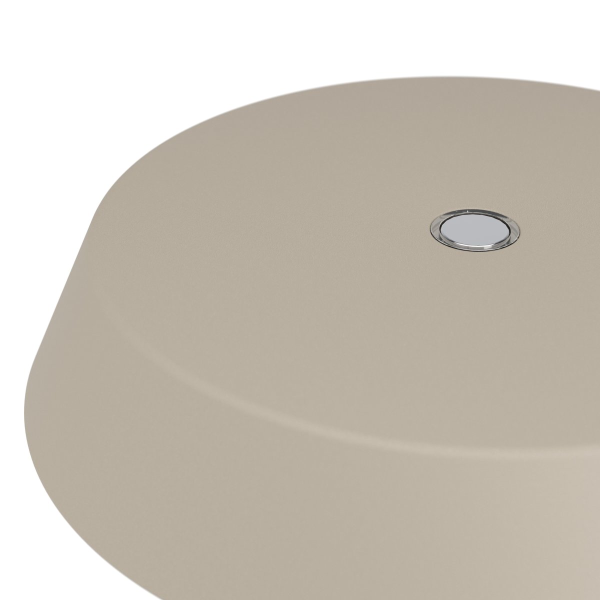 Turcio 20cm Chrom tragbare Von Eglo - Turcio ist eine tragbare Metalllampe mit einem glänzenden Chromfuß und einem sandfarbenen, strukturierten Schirm.