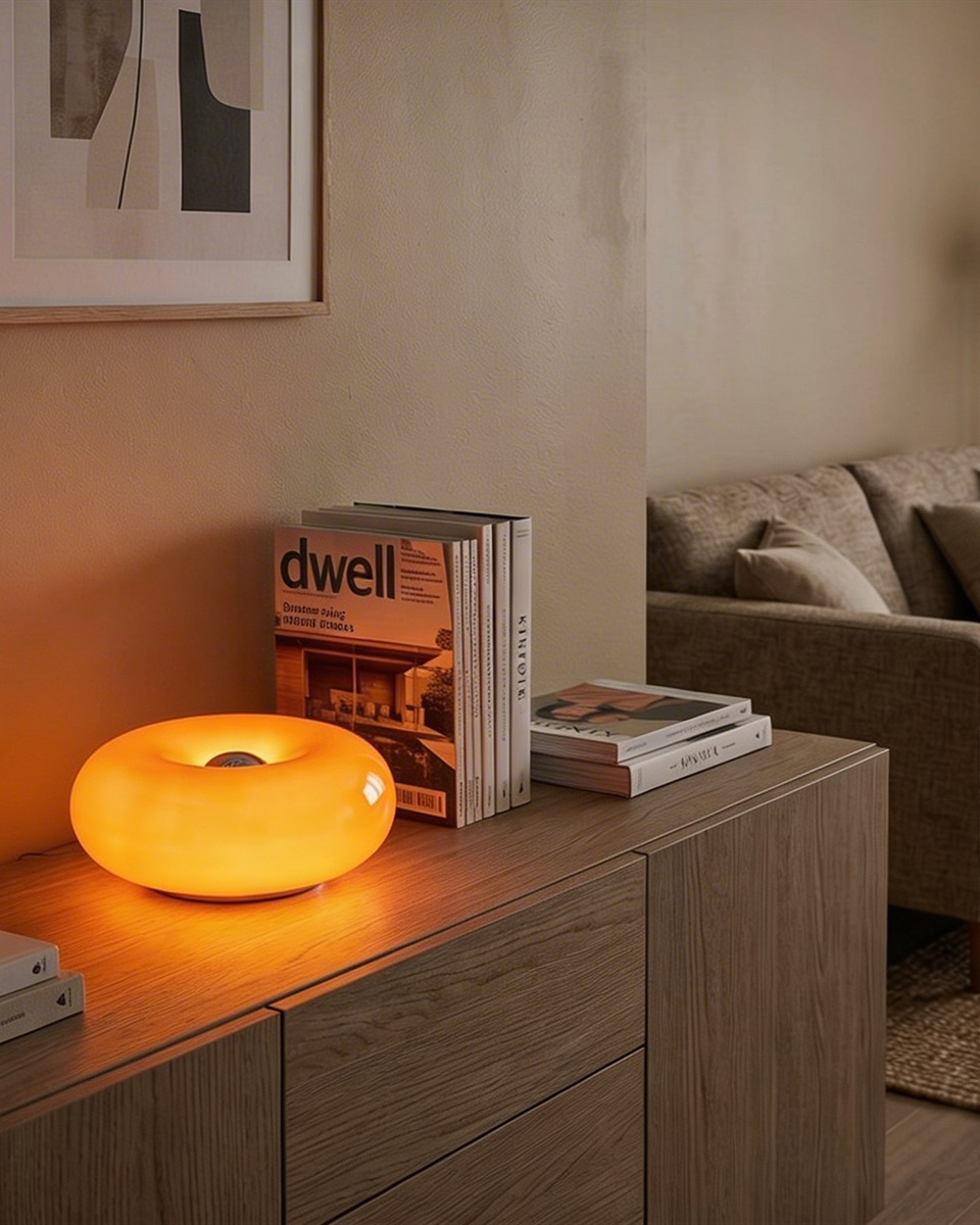 Basile 10cm Orange tischlampe Von Eglo - Sie kann sowohl als Tisch- als auch als Wandleuchte verwendet werden und bietet somit vielf&auml;ltige Platzierungsm&ouml;glichkeiten.