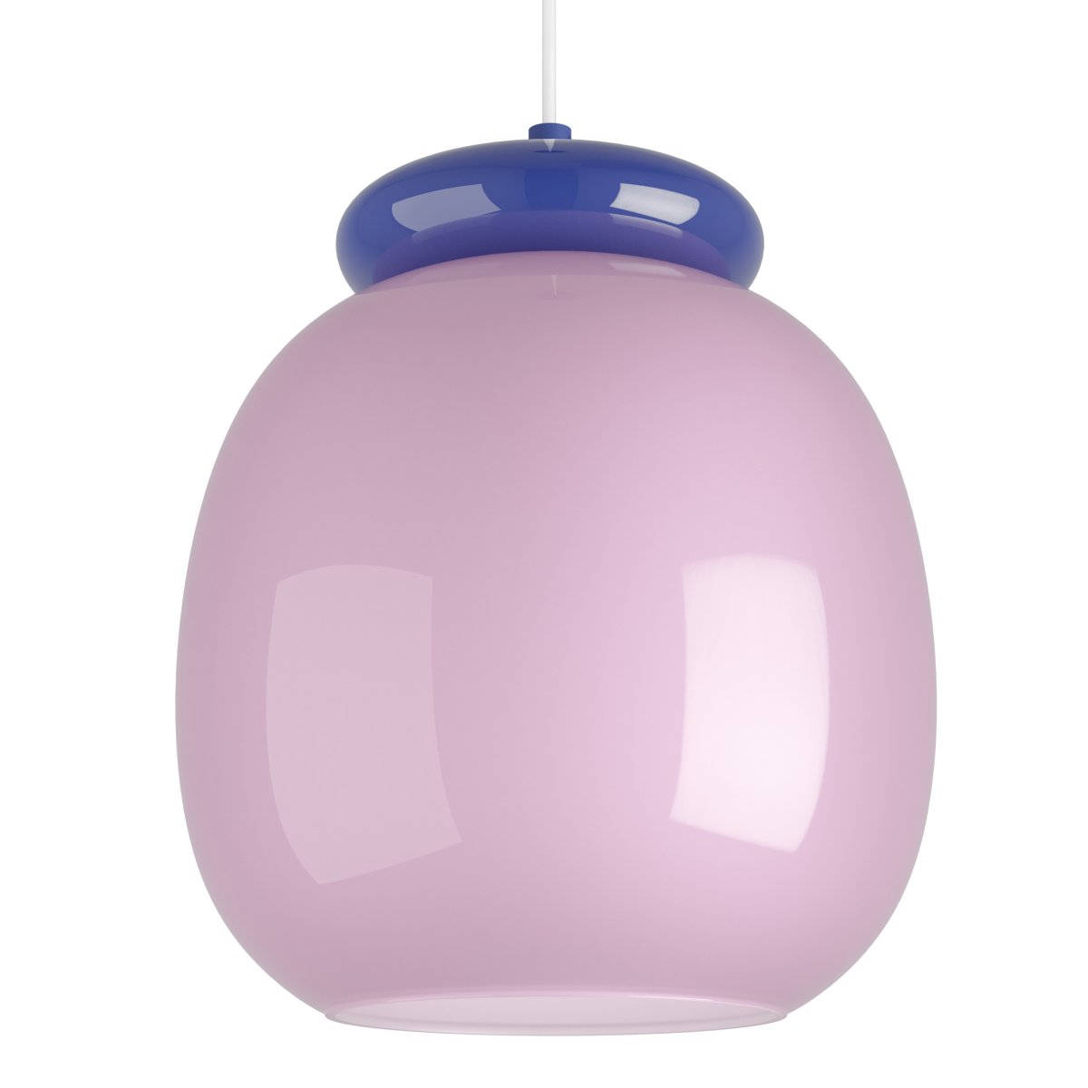Berardelli Ø23 Rosa hängelampe Von Eglo - Der blaue Schirm und die Verzierungen dar&uuml;ber verleihen der Lampe einen verspielten Ausdruck und setzen einen sch&ouml;nen Farbakzent im Raum.