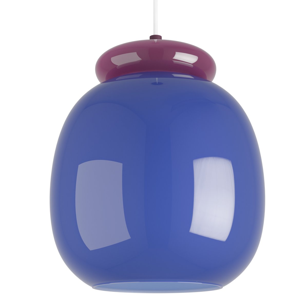 Berardelli Ø23 Blau hängelampe Von Eglo - Der violette Schirm und die Verzierungen dar&uuml;ber verleihen der Leuchte eine verspielte Note und setzen einen sch&ouml;nen Farbakzent im Raum.
