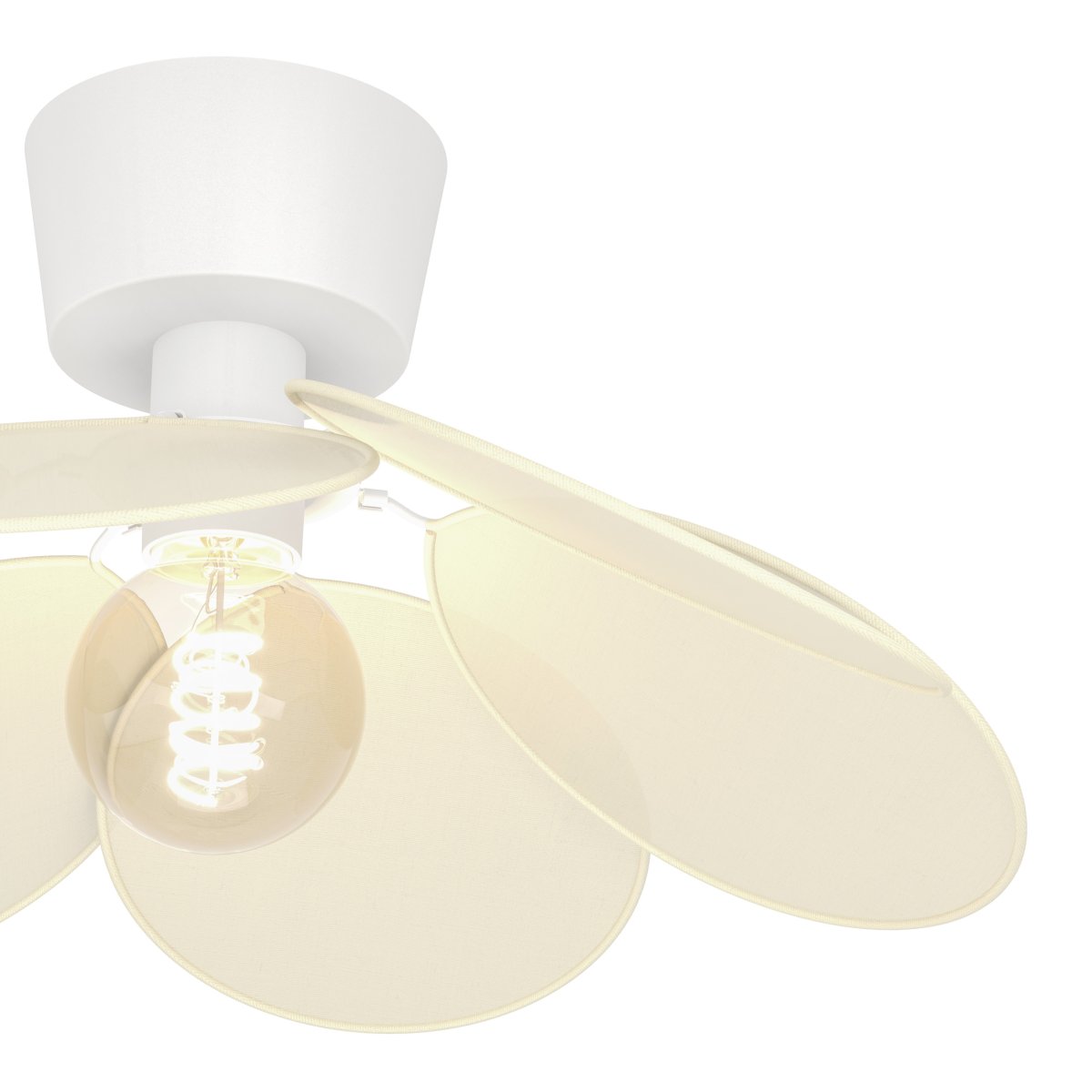 Binacua Ø45 Beige deckenleuchte Von Eglo - Der Schirm besteht aus sanft gerundeten Blättern, die sich überlappen und die Lichtquelle in der Mitte sichtbar machen.