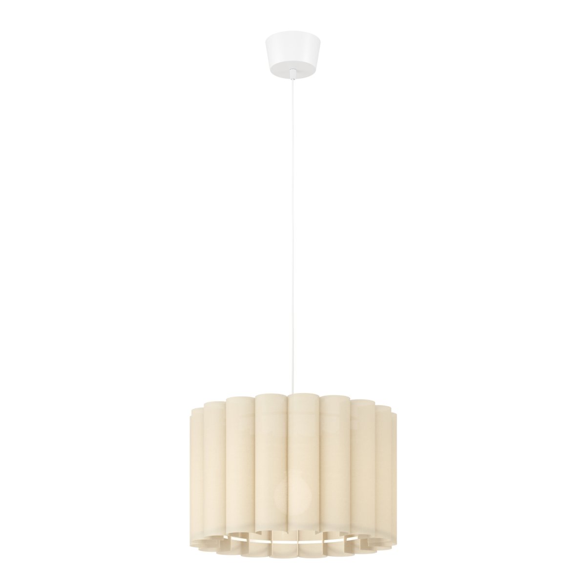 Collegrilli Ø45 Beige hängelampe Von Eglo - Collegrilli ist eine dekorative Pendelleuchte mit einem beigefarbenen Textilschirm, der die nat&uuml;rliche Struktur von Leinen nachahmt.