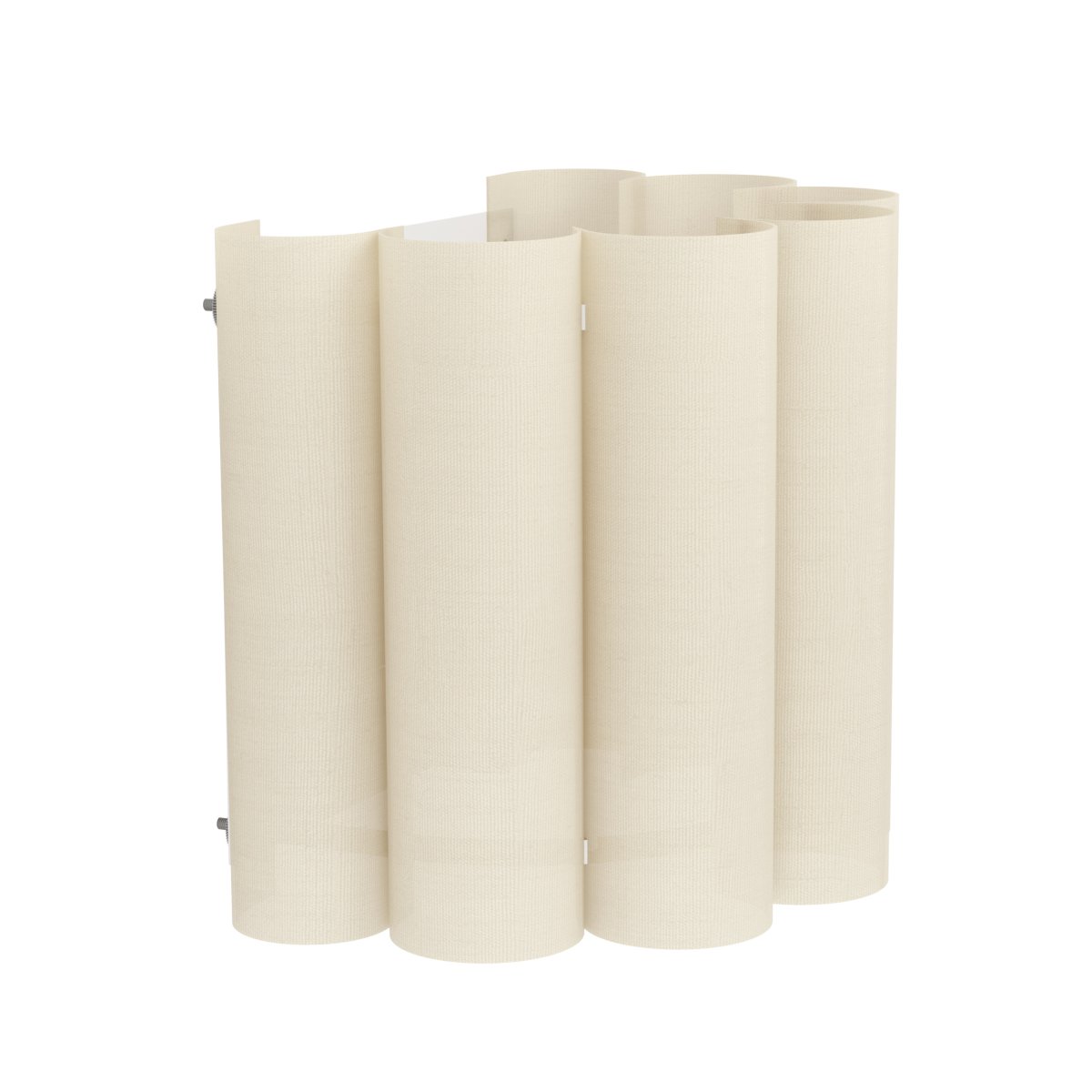 Collegrilli 17cm Beige wandlampe Von Eglo - Der Schirm besteht aus mehreren sanft geschwungenen Textilsegmenten, die sich überlappen und so eine effektvolle Tiefe erzeugen.