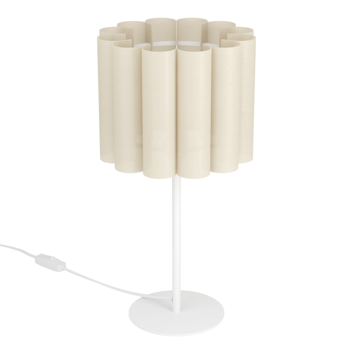 Collegrilli 23cm Beige tischlampe Von Eglo - Das beige Textil sorgt f&uuml;r eine warme und behagliche Atmosph&auml;re und l&auml;sst das Licht sanft durch den Schirm fallen.