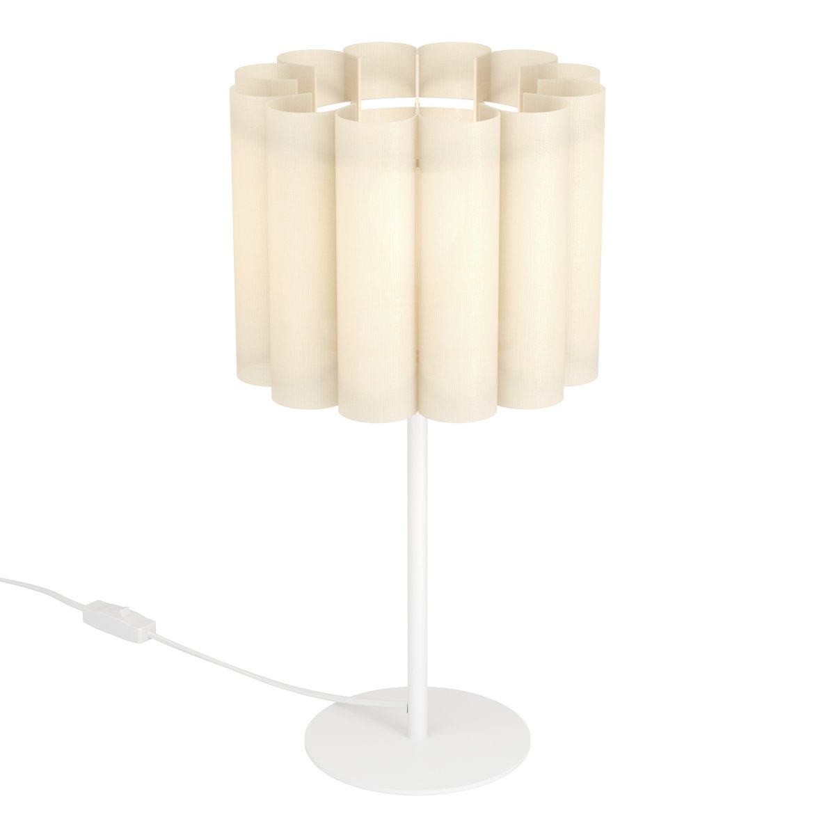 Collegrilli 23cm Beige tischlampe Von Eglo - Das beige Textil sorgt f&uuml;r eine warme und behagliche Atmosph&auml;re und l&auml;sst das Licht sanft durch den Schirm fallen.