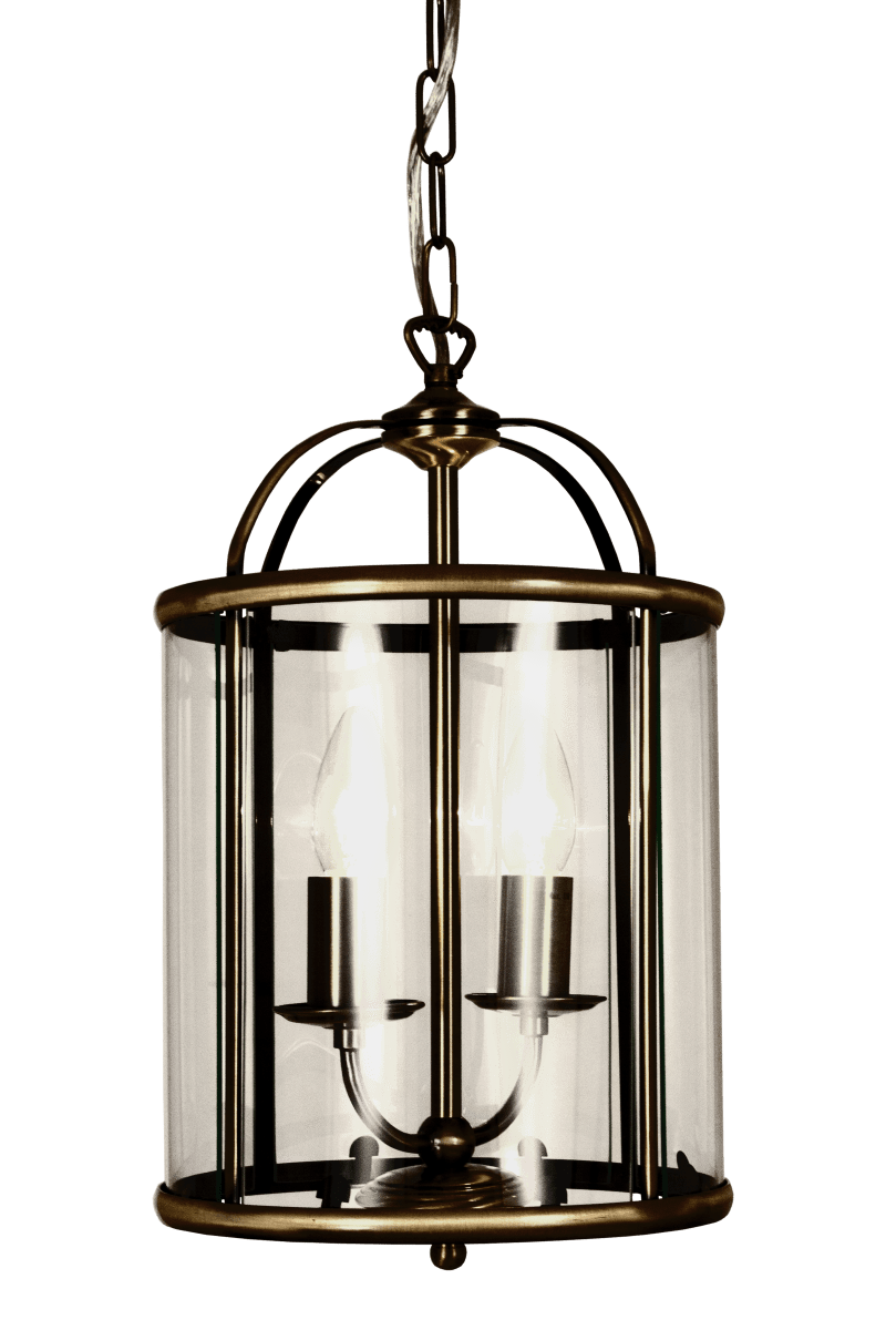 Zoombild von Budgie Ø24 Antiquität hängelampe Von Aneta Lighting - Budgie-Deckenleuchte aus antikfarbenem Metall und klarem, leicht gebogenem Glas.
