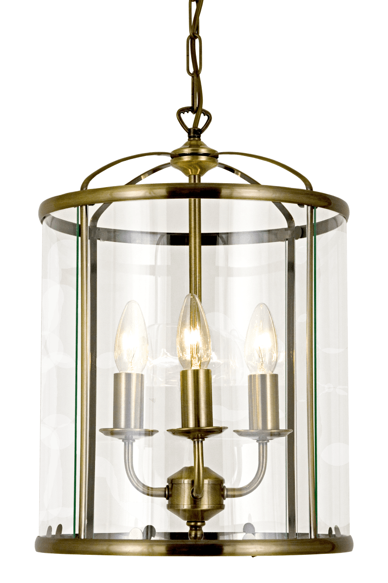 Budgie Ø28 Antiquität hängelampe Von Aneta Lighting - Budgie-Deckenleuchte aus antikfarbenem Metall und klarem, leicht gebogenem Glas.