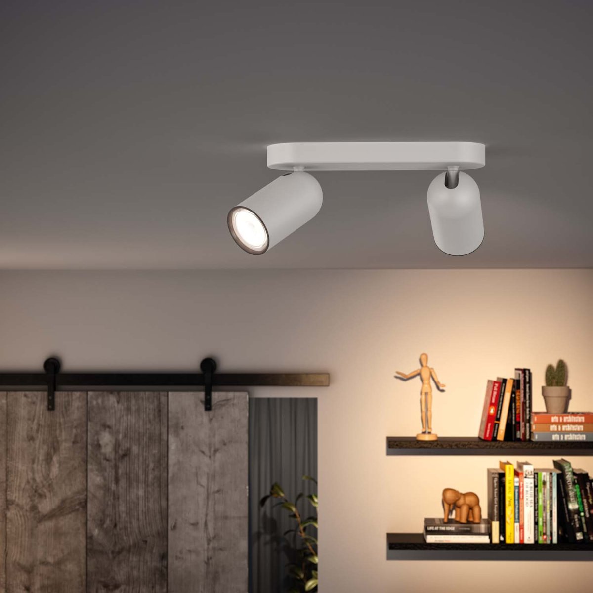 Pongee 2 Weiß spotlight Von Philips - Die zwei verstellbaren Strahler ermöglichen eine flexible und effektive Beleuchtung, ideal zur gezielten Akzentuierung verschiedener Raumbereiche.