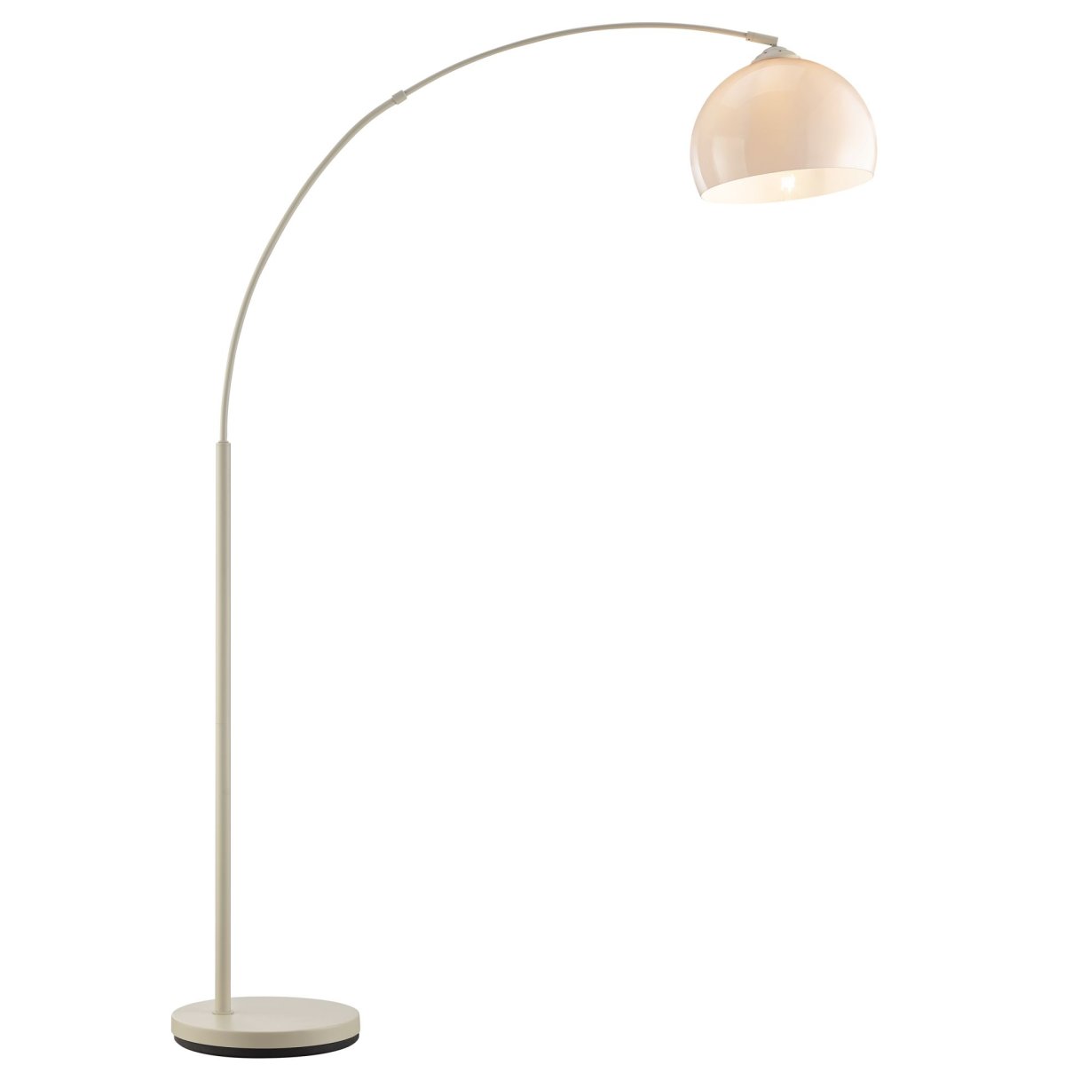Vessa Beige stehlampe Von Brilliant - Die stilvolle Stehleuchte Vessa aus beigefarbenem Metall mit wei&szlig;em Kunststoffschirm verleiht der Lampe eine sanfte und elegante Ausstrahlung.