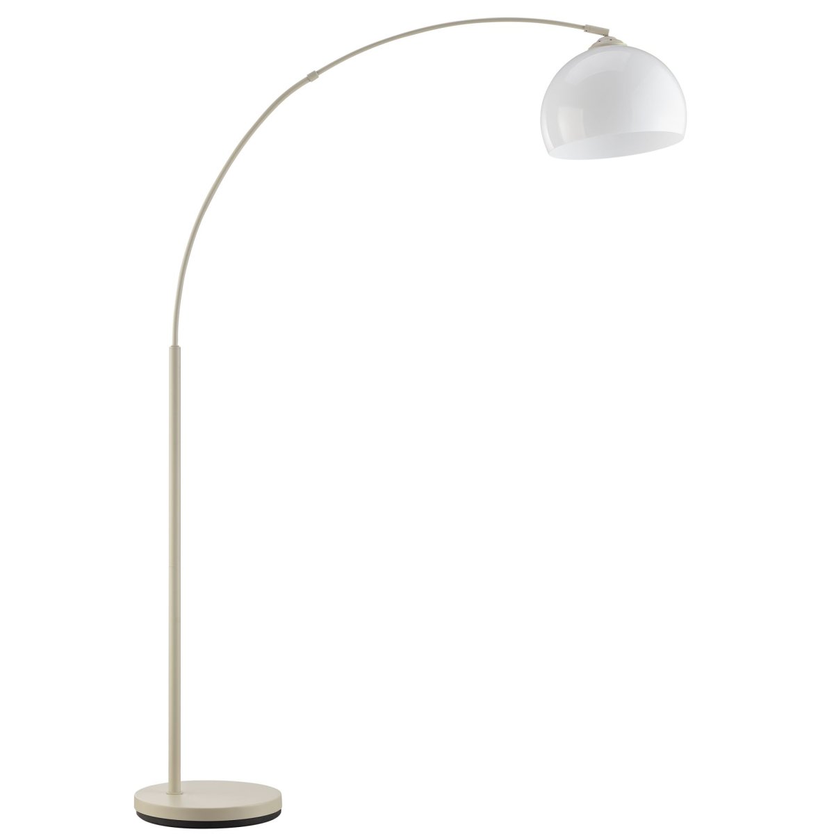Vessa Beige stehlampe Von Brilliant - Die stilvolle Stehleuchte Vessa aus beigefarbenem Metall mit wei&szlig;em Kunststoffschirm verleiht der Lampe eine sanfte und elegante Ausstrahlung.