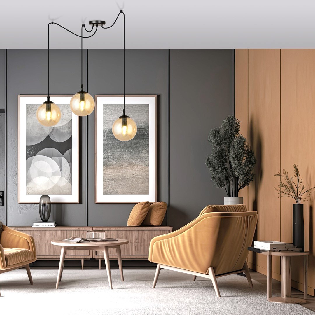 Gigi 42cm Bernstein hängelampe Von Emibig Lighting - Gigi ist eine Serie zeitloser Deckenlampen.