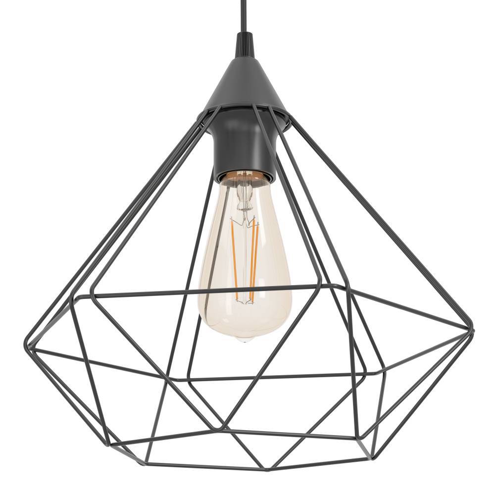Tarbes Ø32 Schwarz hängelampe Von Eglo - Durch die schlichte, aber auffällige Optik lässt sich die Lampe problemlos an verschiedene Einrichtungsstile anpassen und zusammen mit einer dekorativen Glühbirne schaffen Sie eine warme und einladende Atmosphäre.