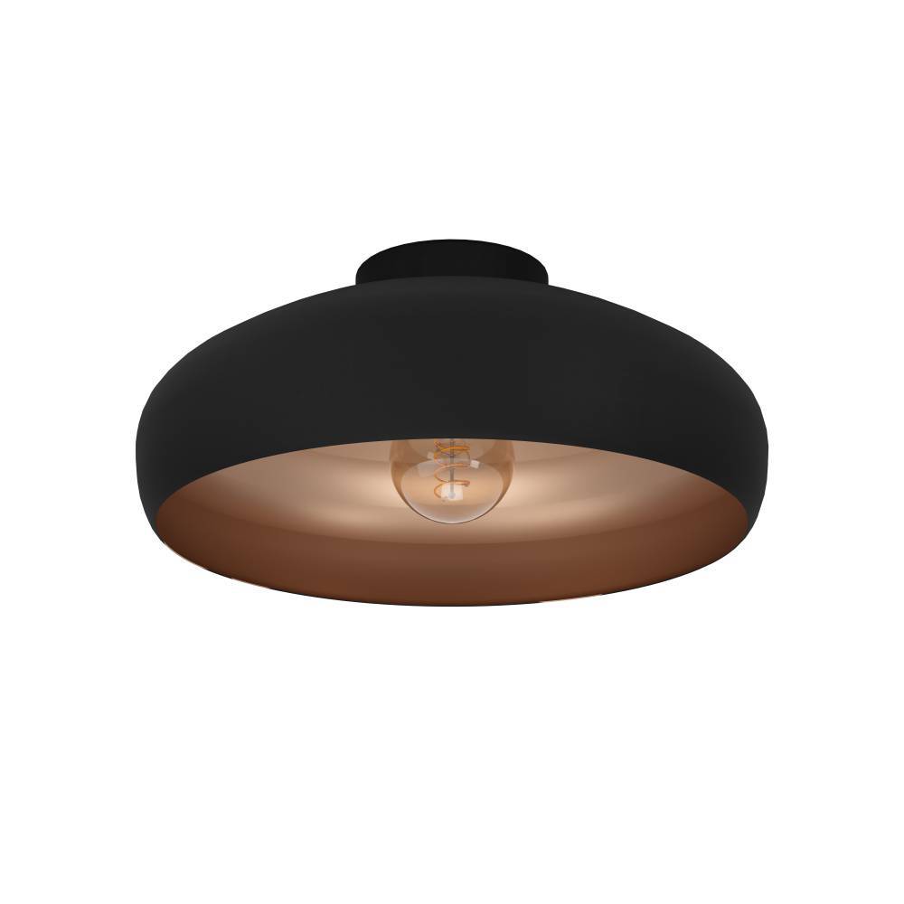 Mogano Ø40 Schwarz deckenleuchte Von Eglo - Die freiliegende Lichtquelle verleiht einen industriellen Touch und verbreitet gleichzeitig ein gleichmäßiges und helles Licht.