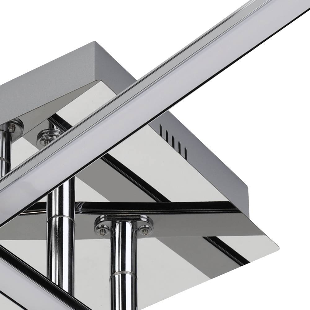 Lasana 50cm Chrom deckenleuchte Von Eglo - Der minimalistische und geometrische Stil macht es zur perfekten Wahl für zeitgenössische oder moderne Innenräume und es sorgt für ein klares und diffuses Licht, das den Raum erfüllt.