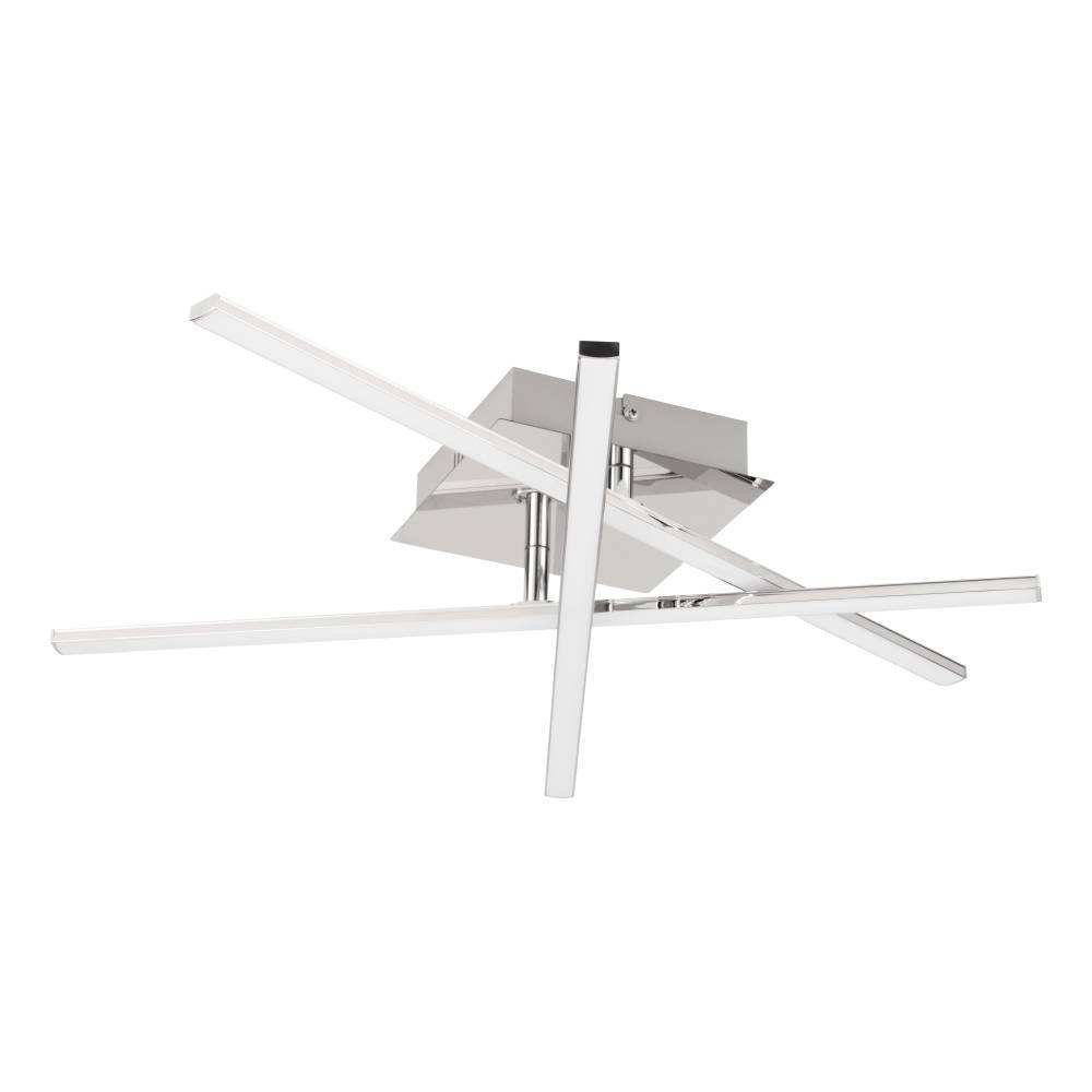 Lasana 50cm Chrom deckenleuchte Von Eglo - Der minimalistische und geometrische Stil macht es zur perfekten Wahl für zeitgenössische oder moderne Innenräume und es sorgt für ein klares und diffuses Licht, das den Raum erfüllt.