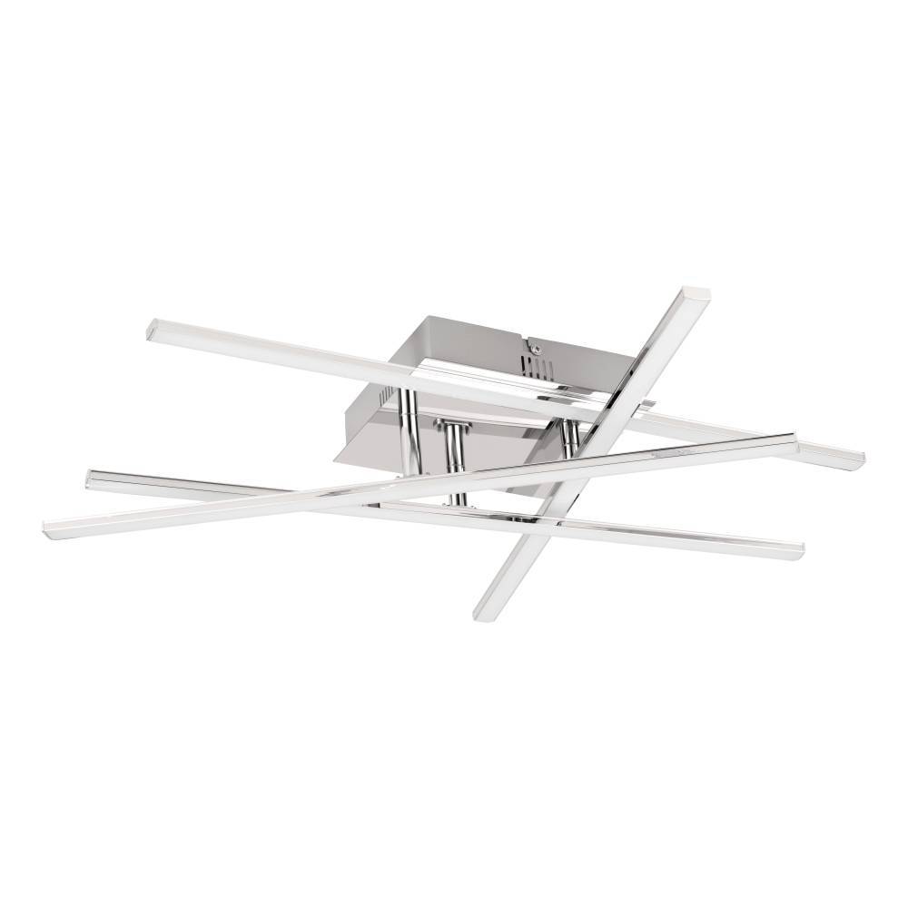 Lasana 50cm Chrom deckenleuchte Von Eglo - Der minimalistische und geometrische Stil macht es zur perfekten Wahl für zeitgenössische oder moderne Innenräume und es sorgt für ein klares und diffuses Licht, das den Raum erfüllt.