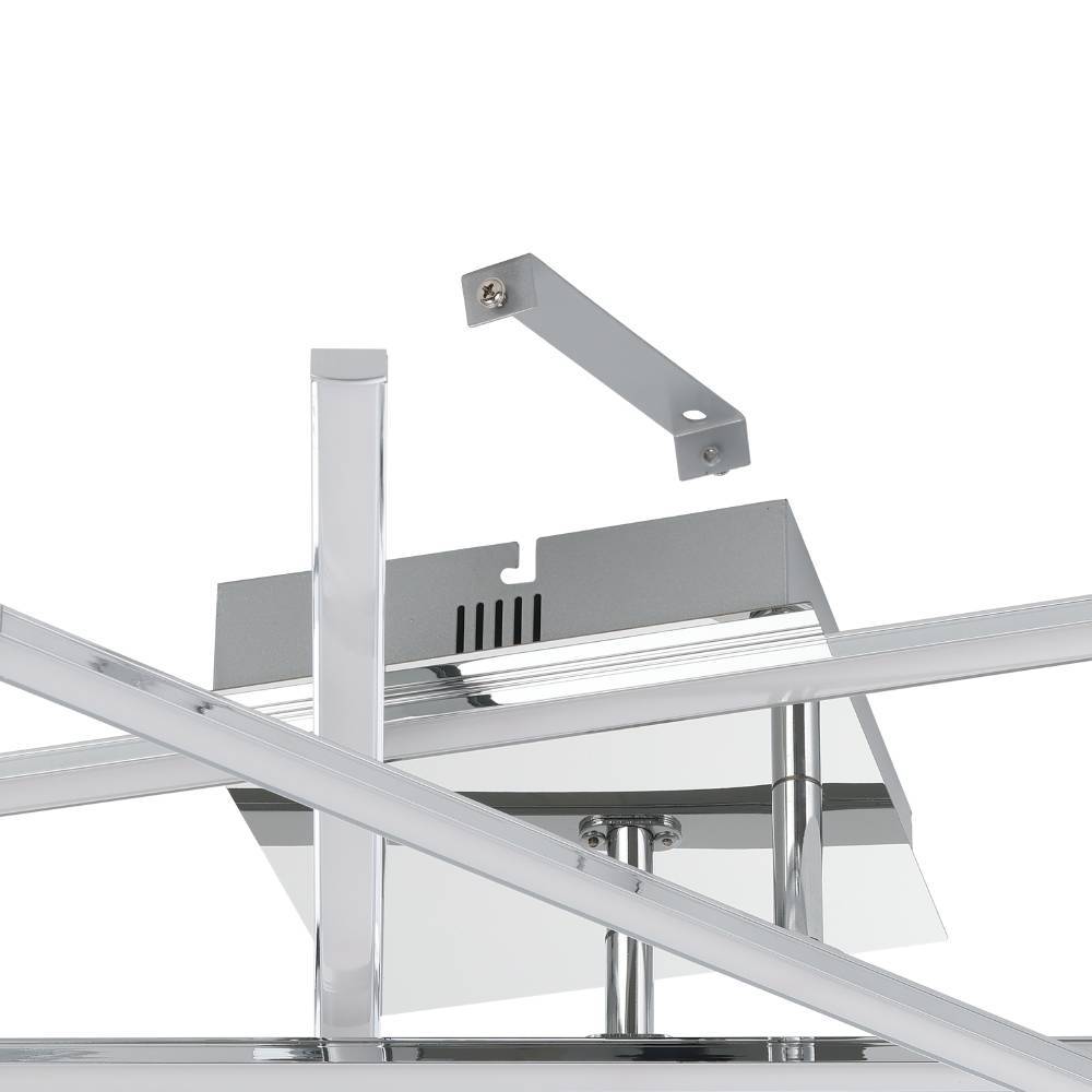 Lasana 50cm Chrom deckenleuchte Von Eglo - Der minimalistische und geometrische Stil macht es zur perfekten Wahl für zeitgenössische oder moderne Innenräume und es sorgt für ein klares und diffuses Licht, das den Raum erfüllt.