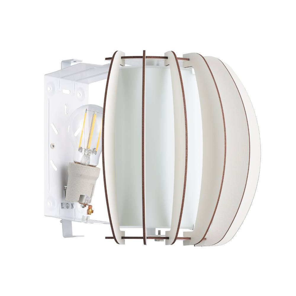 Stellato 2 Weiß wandlampe Von Eglo - Die weißen Lamellen bilden eine einzigartige Struktur, die die Lichtquelle umschließt und ein weiches und angenehmes Licht im Raum verbreitet.