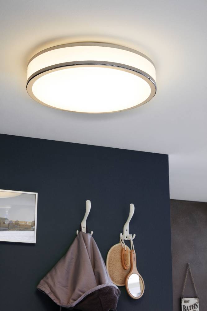 Palermo Ø40 Weiß deckenleuchte Von Eglo - Perfekt f&uuml;r Wohnzimmer, Schlafzimmer oder K&uuml;che &ndash; Diese Lampe verbreitet ein angenehmes und gleichm&auml;&szlig;iges Licht, das eine warme Atmosph&auml;re schafft.