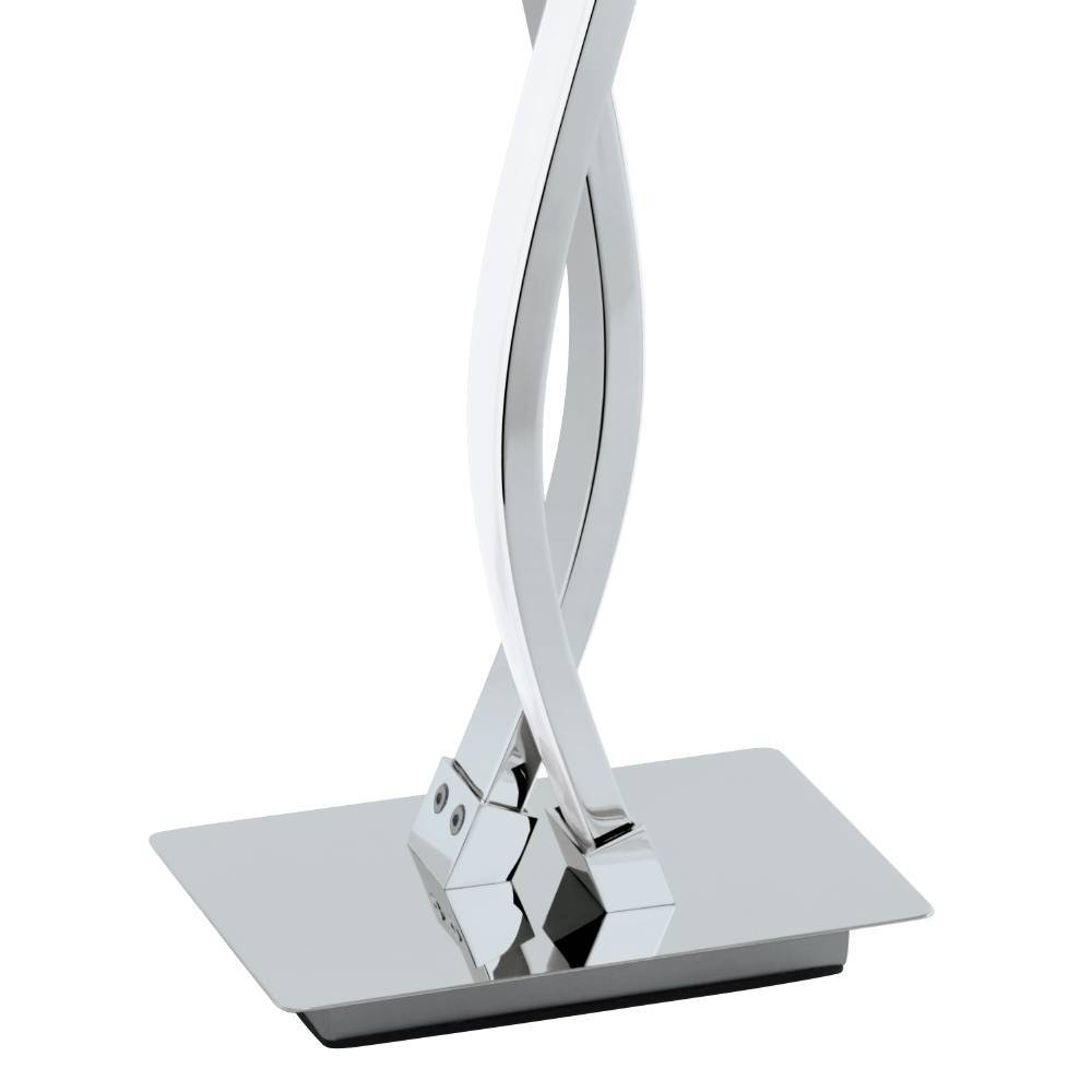 Lasana 46cm Chrom tischlampe Von Eglo - Die eleganten Kurven und der minimalistische Stil machen es zur idealen Wahl f&uuml;r moderne Innenr&auml;ume und seine glatte Chromoberfl&auml;che sorgt f&uuml;r ein subtiles, anspruchsvolles Aussehen.
