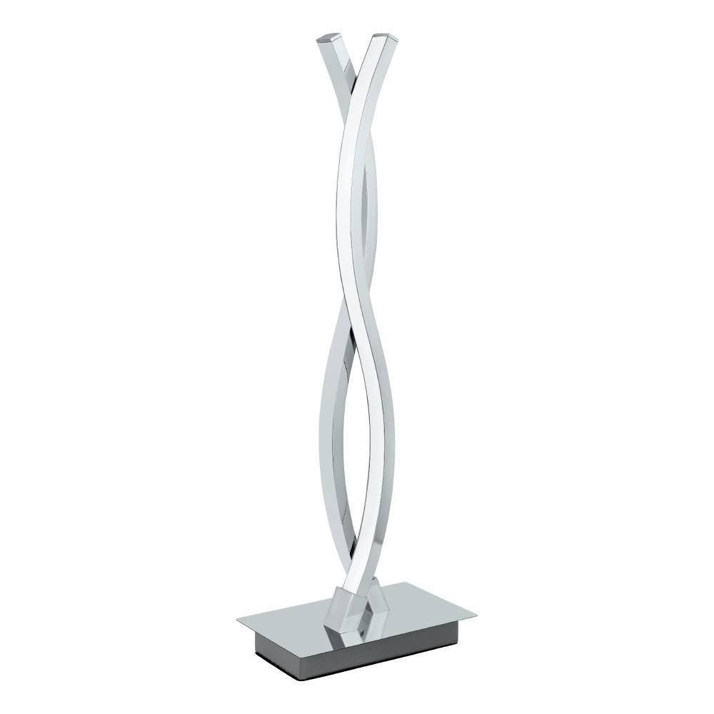 Lasana 46cm Chrom tischlampe Von Eglo - Die eleganten Kurven und der minimalistische Stil machen es zur idealen Wahl f&uuml;r moderne Innenr&auml;ume und seine glatte Chromoberfl&auml;che sorgt f&uuml;r ein subtiles, anspruchsvolles Aussehen.