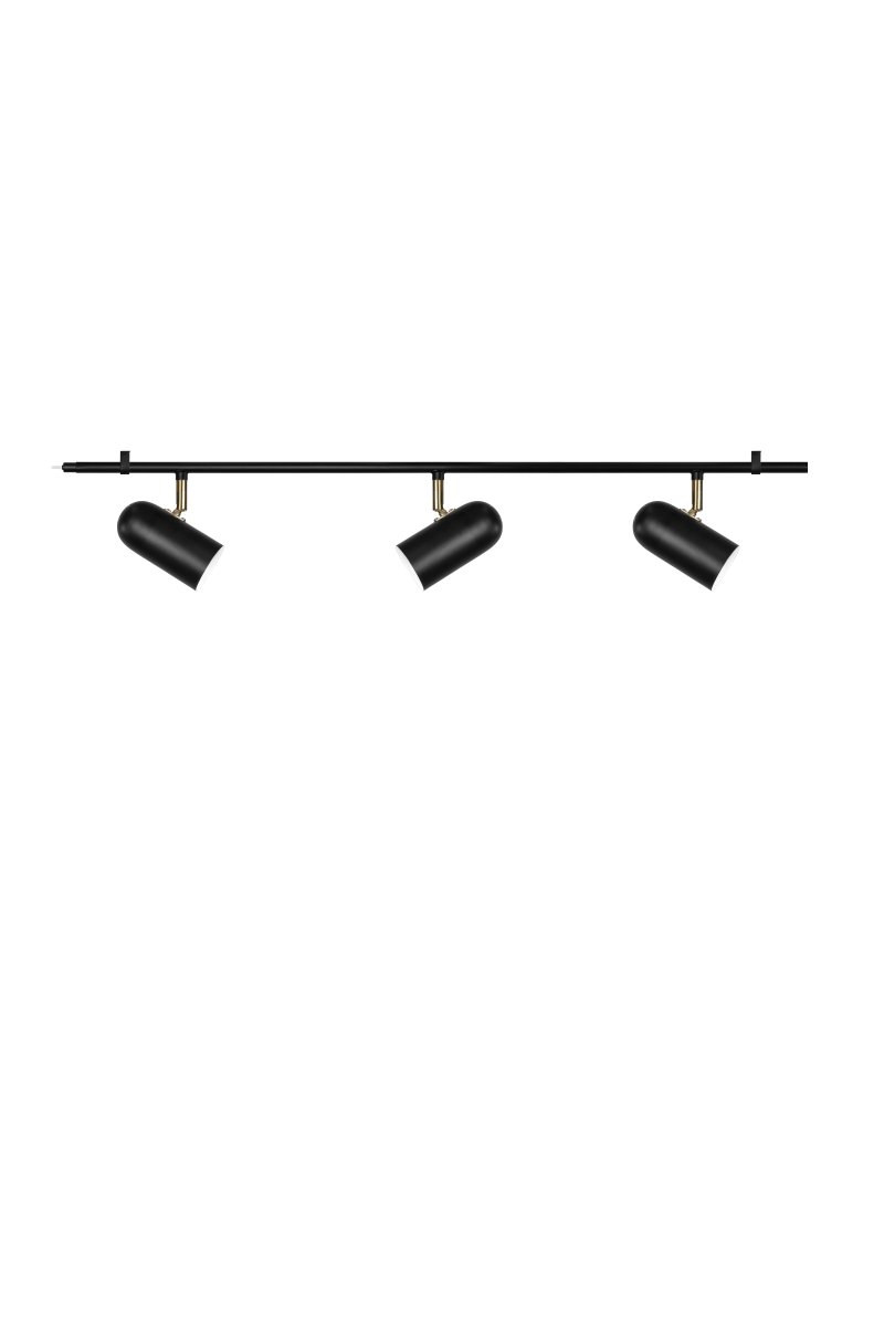 Swan 3 Schwarz spotlight Von Globen Lighting - Die Leuchte wird mit zwei Metallaufh&auml;ngungen zur Montage an Decke oder Wand geliefert.