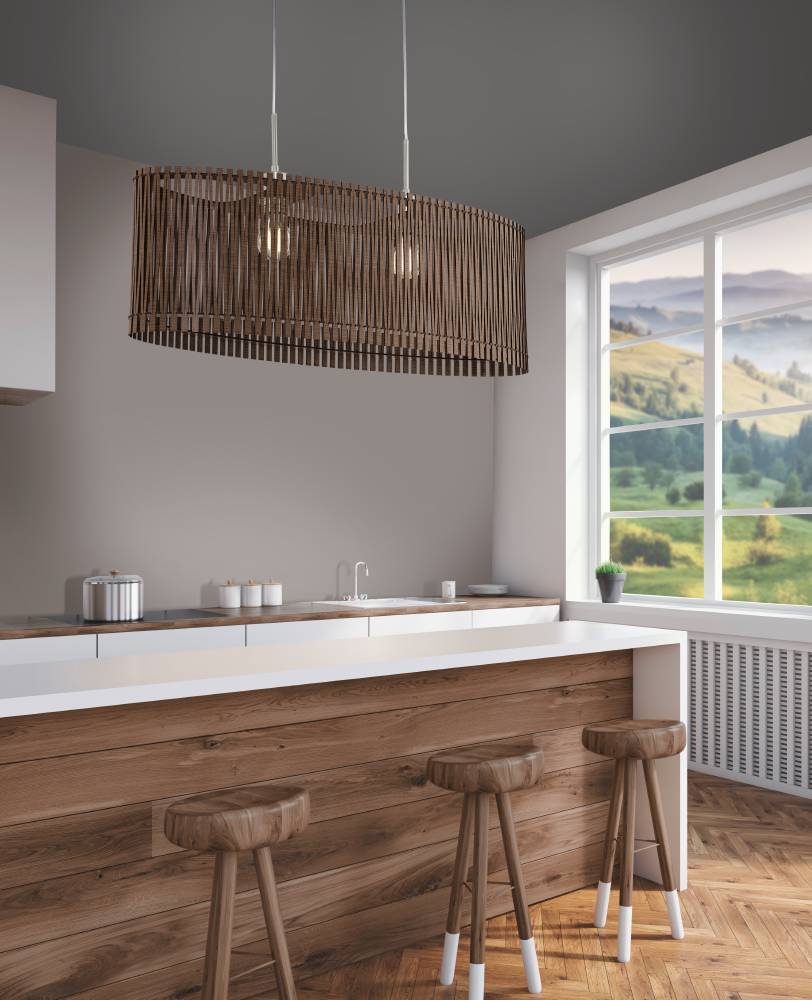 Sendero 77cm Dunkles Holz hängelampe Von Eglo - Der schöne ovale Lampenschirm aus braunen Holzlamellen sorgt für ein weiches und angenehmes Licht und verleiht dem Raum gleichzeitig eine warme und einladende Atmosphäre.