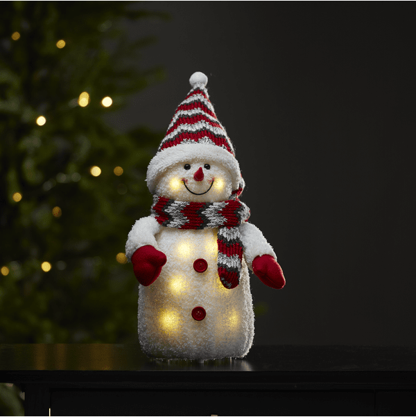 Joylight Schneemann Weiß Von Star Trading - Eine sch&ouml;ne Dekoration, die Weihnachtsstimmung im Haus verbreitet.