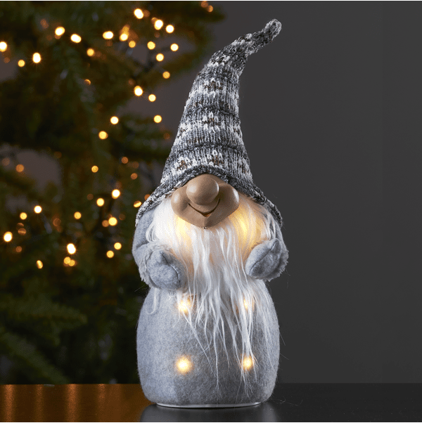 Joylight Weihnachtsmann Grau Von Star Trading - Leuchtet wunderschön im Körper mit einem warmweißen Schein.
