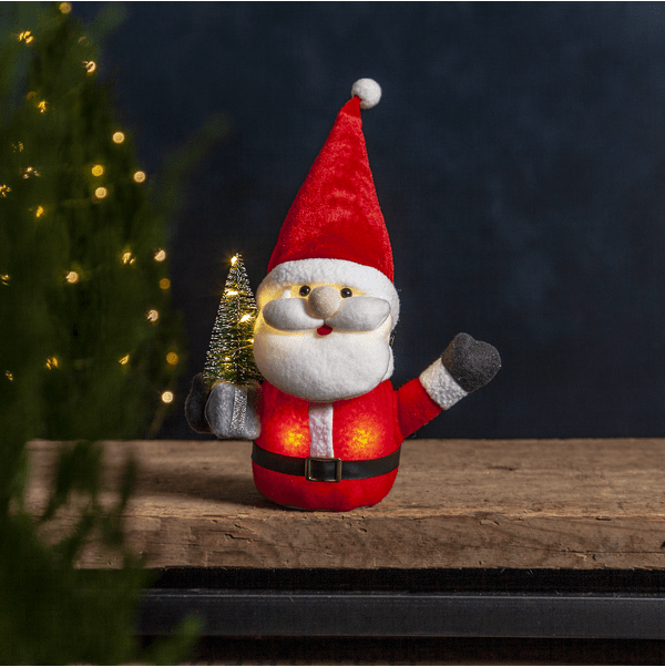 Joylight Weihnachtsmann ROT Von Star Trading - Es leuchtet sowohl im K&ouml;rper als auch im Baum wundersch&ouml;n mit warmwei&szlig;em Licht.