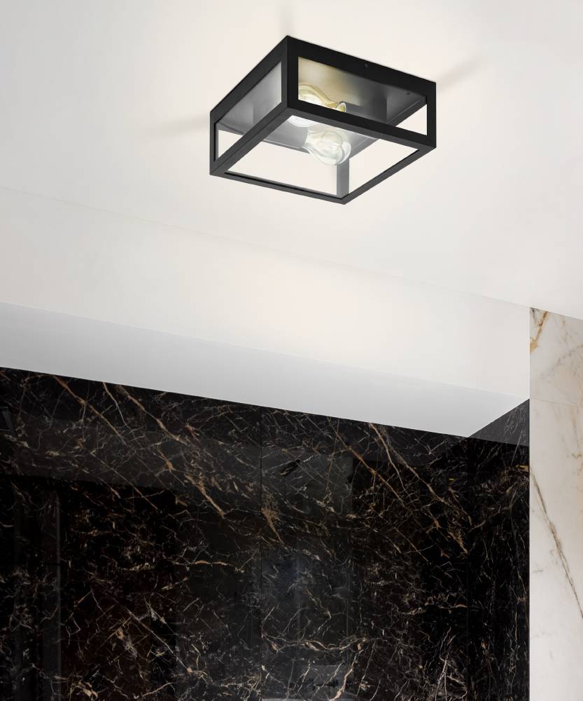 Amezola 30cm Schwarz badezimmerlampe Von Eglo - Durch ihr offenes Design und die sichtbaren Lichtquellen wird die Leuchte zu einem dekorativen Detail, das zugleich für ein klares und angenehmes Licht sorgt.