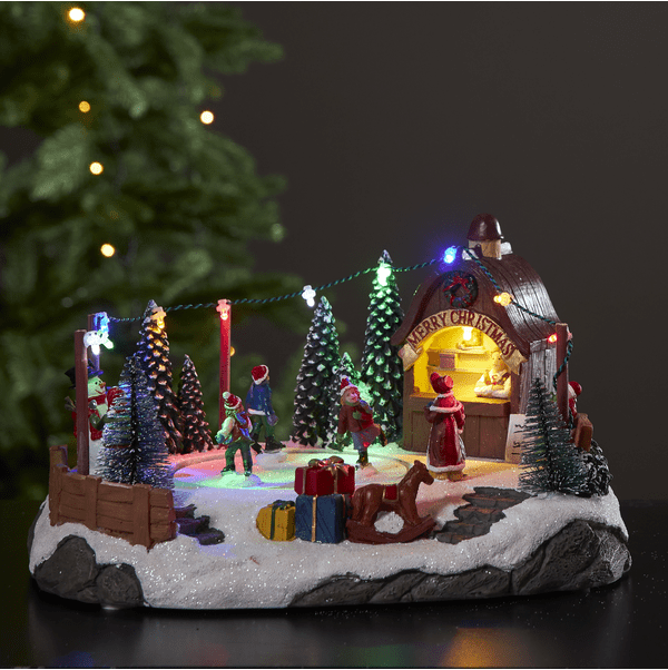 Iceville Mehrfarbig Von Star Trading - Eine fantastische Dekoration für Weihnachten oder den Advent: eine kleine, drehbare Eisbahn mit Musik.