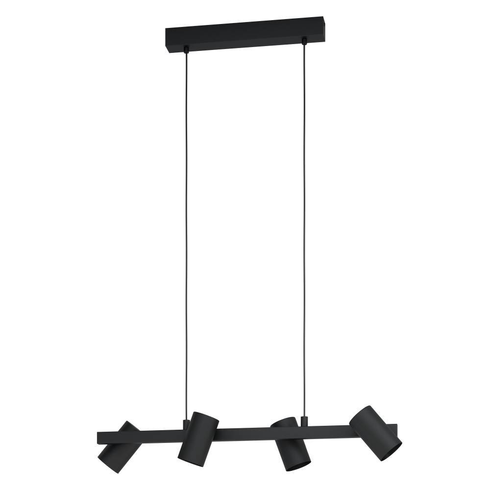Gatuela 76cm Schwarz hängelampe Von Eglo - Die schwarze Oberfläche vermittelt einen eleganten und anspruchsvollen Eindruck und eignet sich perfekt für moderne Innenräume wie Küchen, Esszimmer oder Arbeitsbereiche, in denen eine gezielte Beleuchtung unerwünscht ist.