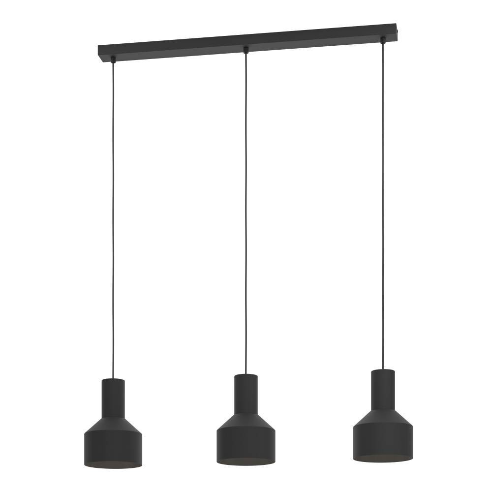 Casibare 85cm Schwarz hängelampe Von Eglo - Mit ihrem klaren und industriellen Stil ist diese Lampe eine ausgezeichnete Wahl f&uuml;r alle, die eine zeitlose und funktionale Beleuchtungsl&ouml;sung f&uuml;r ihr Zuhause suchen.