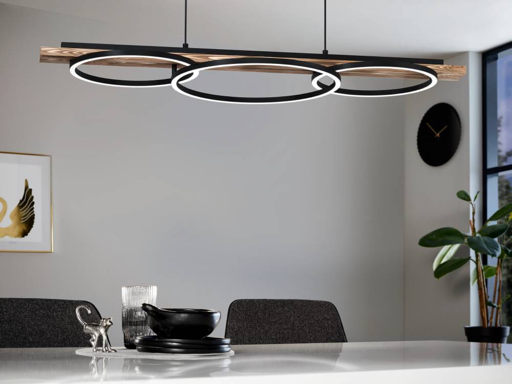 Boyal 100cm Schwarz hängelampe Von Eglo - Das einzigartige Design erzeugt einen edlen Ausdruck und verleiht dem Raum ein weiches und angenehmes Licht.