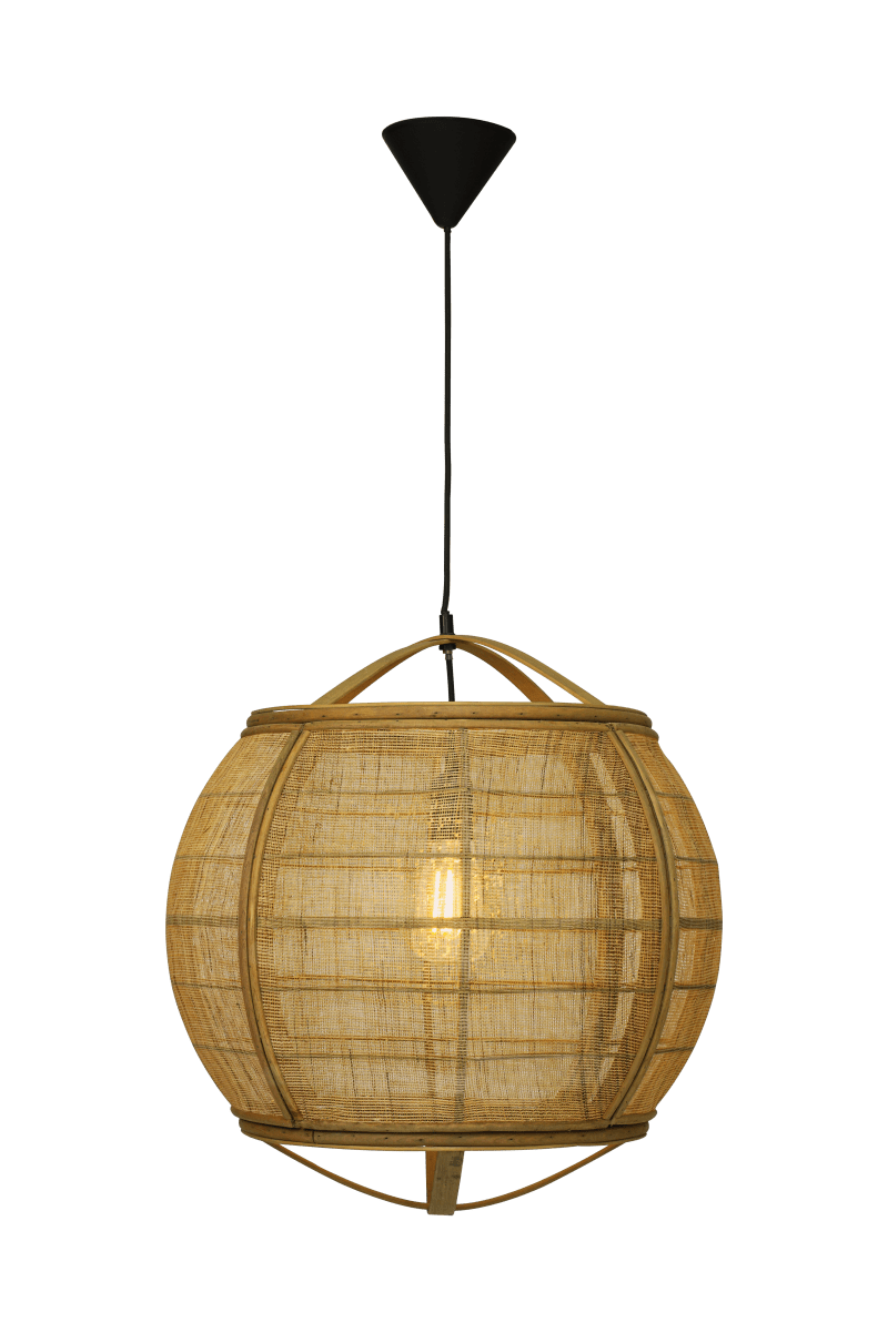 Borneo Ø50 Natur hängelampe Von Aneta Lighting - Der handgefertigte Schirm filtert das Licht der Lichtquelle und verbreitet ein sanftes und angenehmes Licht im Raum.