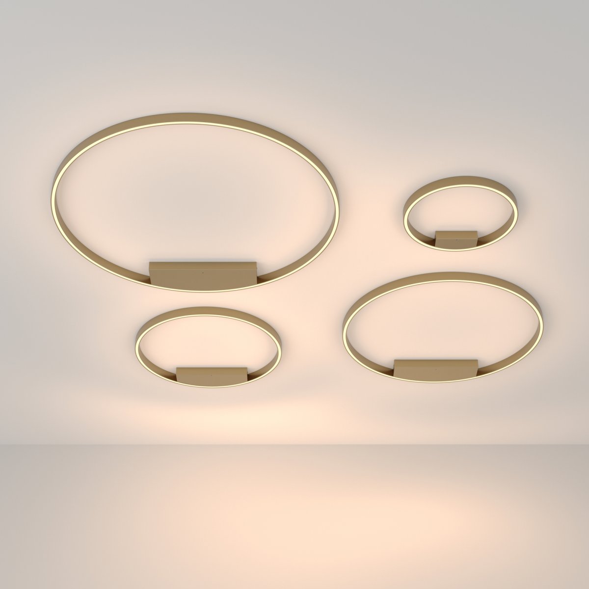 Rim Ø60 Messing deckenleuchte Von Maytoni - Die integrierte LED-Lichtquelle verl&auml;uft rund um den gesamten Ring und verbreitet ein gleichm&auml;&szlig;iges und angenehmes Licht, wodurch ein sch&ouml;nes Lichtbild im Raum entsteht.