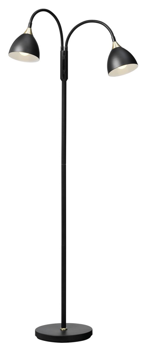Läza Schwarz stehlampe Von Cottex - Die flexiblen Arme ermöglichen eine einfache und bedarfsgerechte Ausrichtung des Lichts und sorgen für maximale Funktionalität.