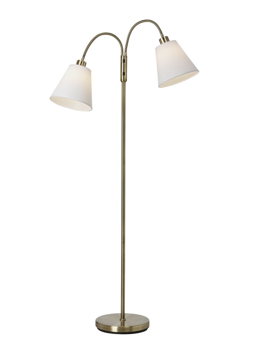Duett Antiquität stehlampe Von Cottex - Die aus Metall und Textil gefertigte Leuchte sorgt für ein angenehmes Licht und ermöglicht es Ihnen, das Licht ganz einfach dorthin zu lenken, wo es benötigt wird.