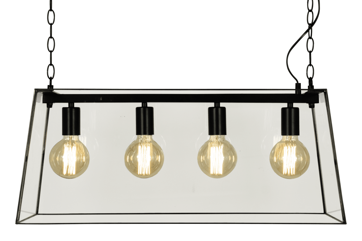 Diplomat 72cm Schwarz hängelampe Von Aneta Lighting - Die Deckenleuchte Diplomat hat ein klassisches Design aus schwarz lackiertem Metall und klarem Glas.