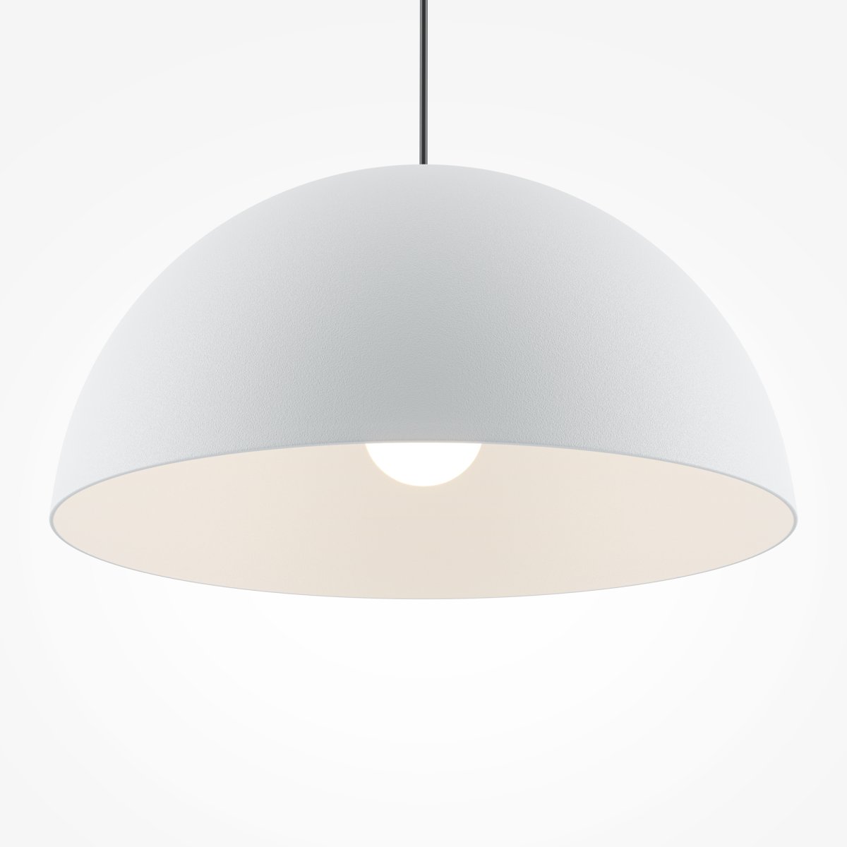 Basic colors Ø35 Weiß hängelampe Von Maytoni - Mit ihrem Schirm in Form einer Mondsichel in einem eleganten Neutralton verbreitet sie ein gerichtetes, angenehmes Licht, das eine moderne und harmonische Atmosphäre schafft.