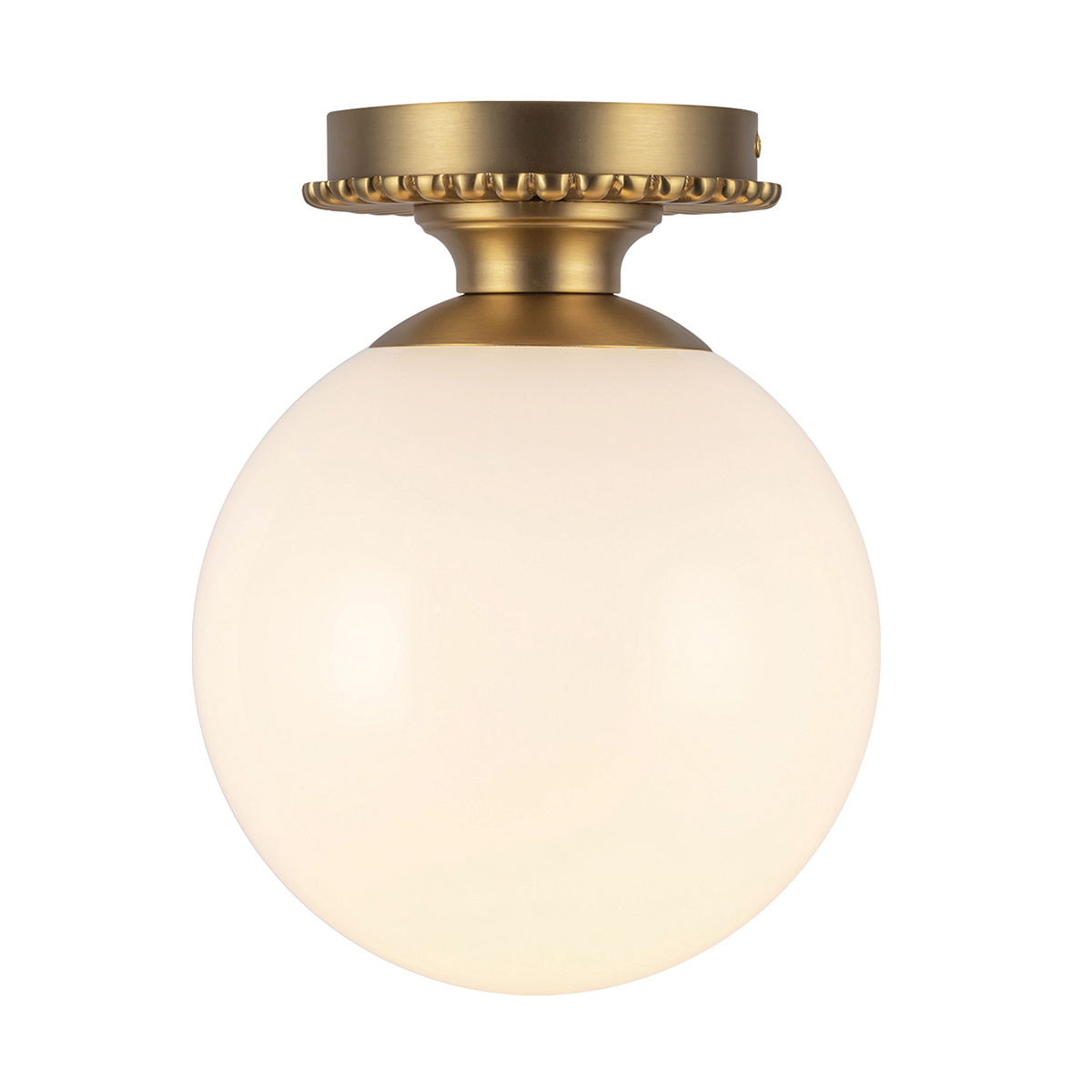 Otis Ø20 Gebürstetes Gold badezimmerlampe Von Elstead Lighting - Otis ist eine dekorative Deckenleuchte mit weichen Formen und feinen Details.