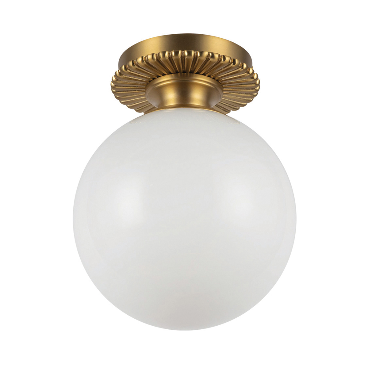 Otis Ø20 Gebürstetes Gold badezimmerlampe Von Elstead Lighting - Otis ist eine dekorative Deckenleuchte mit weichen Formen und feinen Details.