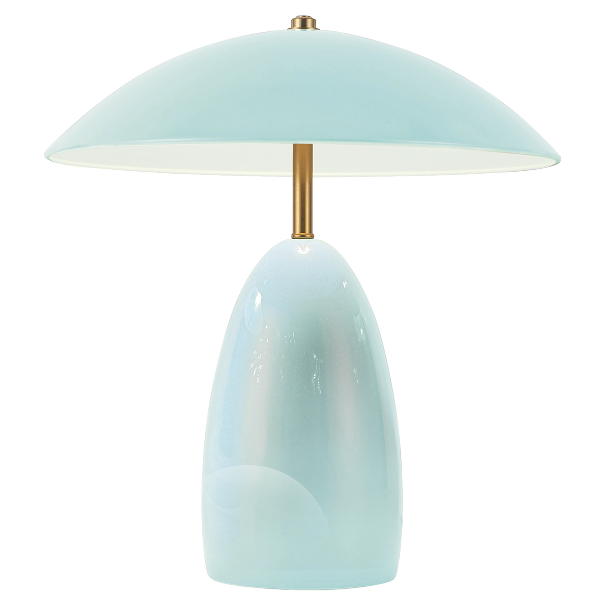 Poppy 35cm Hellblau tischlampe Von Elstead Lighting - Die Leuchte verf&uuml;gt &uuml;ber eine integrierte 11,5-W-LED mit einem Lichtstrom von 761 Lumen und warmwei&szlig;em Licht (3000 K).