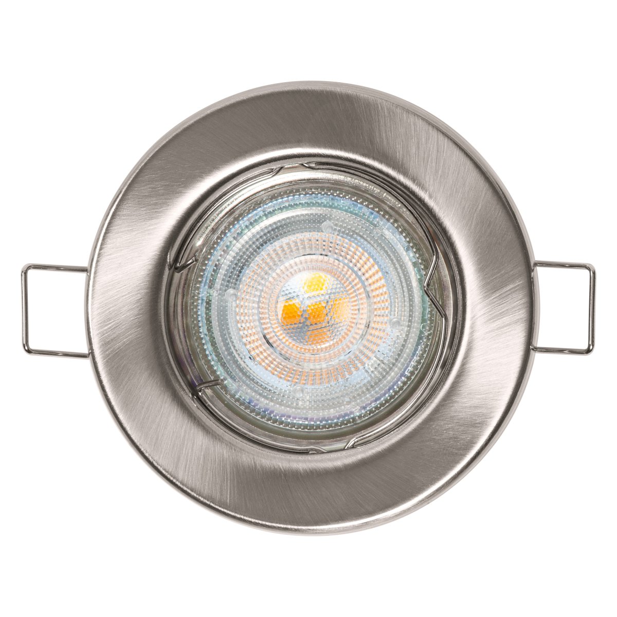 Recess Set inkl GU10 3x2W Gebürstetes Nickel Von Ledvance - Kann nicht direkt an der Isolierung montiert werden, erfordert eine Einbautiefe von mindestens 14cm.